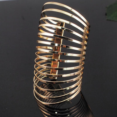 MANILAI geométrico hueco declaración pulseras joyería facetada aleación grande abierto brazaletes y pulseras para mujer brazalete