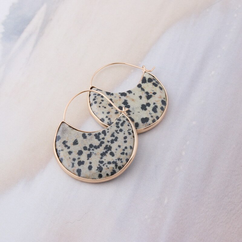 Boucle d'oreille naturelle Lapis lazuli en croissant