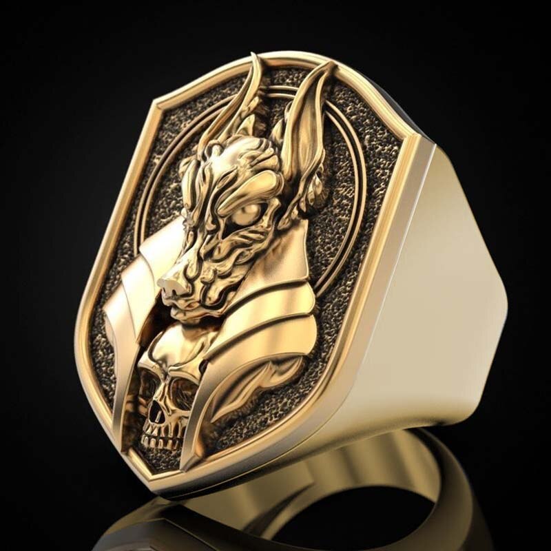 Bague Égyptienne le  Dieu-Roi de la mort Anubis