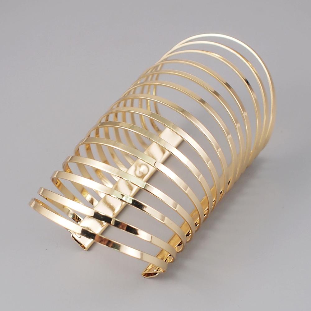 MANILAI geométrico hueco declaración pulseras joyería facetada aleación grande abierto brazaletes y pulseras para mujer brazalete