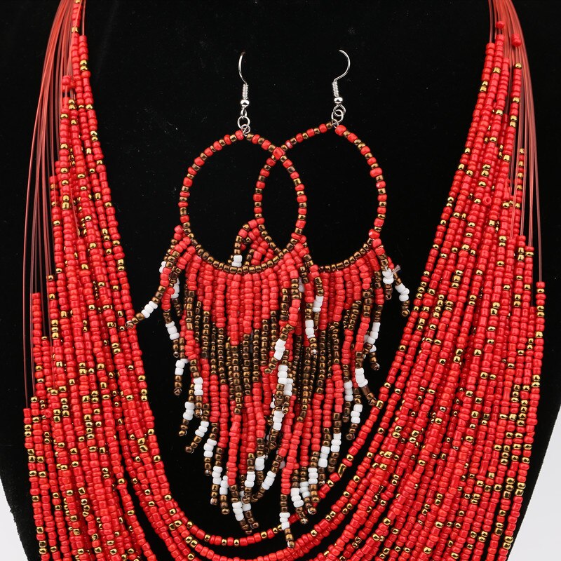 Collier plastron nature et perlé