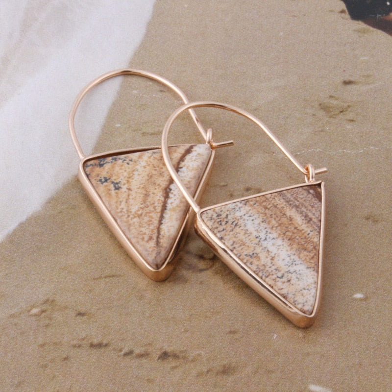 Boucle d'oreille naturelle Lapis lazuli en croissant