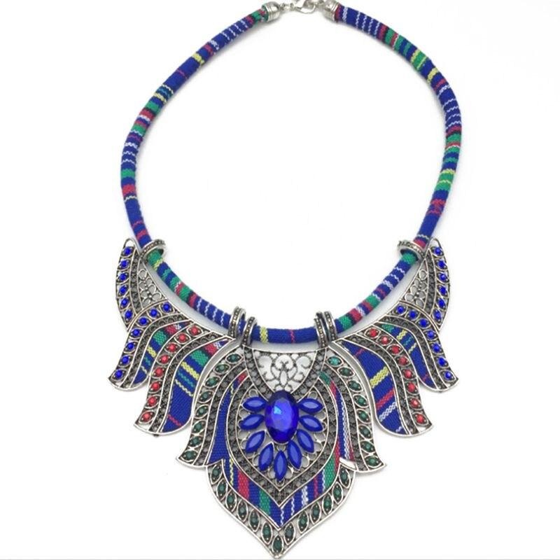 Collier plastron Ethnique Bleu