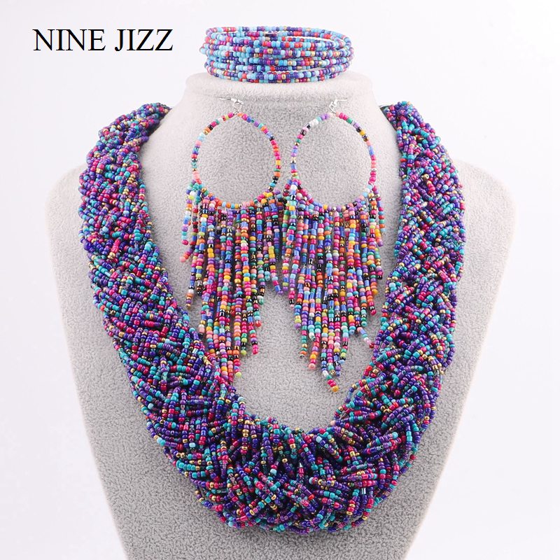 Collier plastron oasis perlé