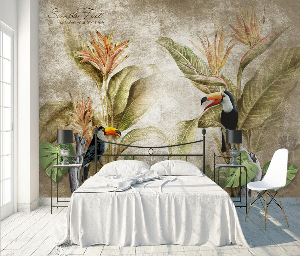 Papier peint Mural 3D foret exotique du Oasis
