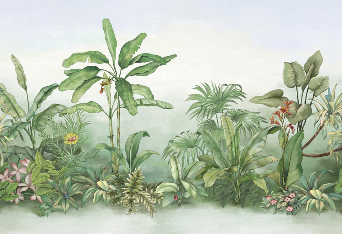 Papier peint Mural 3D foret exotique du Oasis