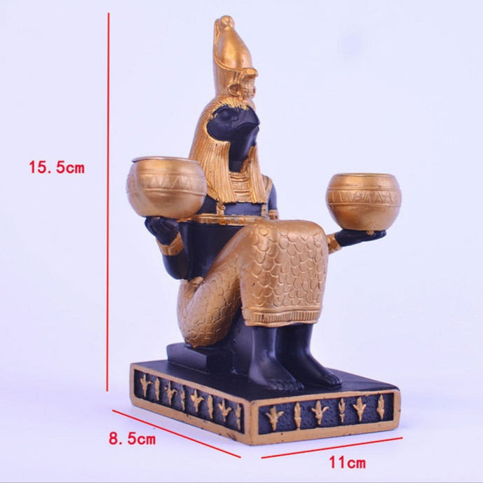 Statue égyptienne double bougie