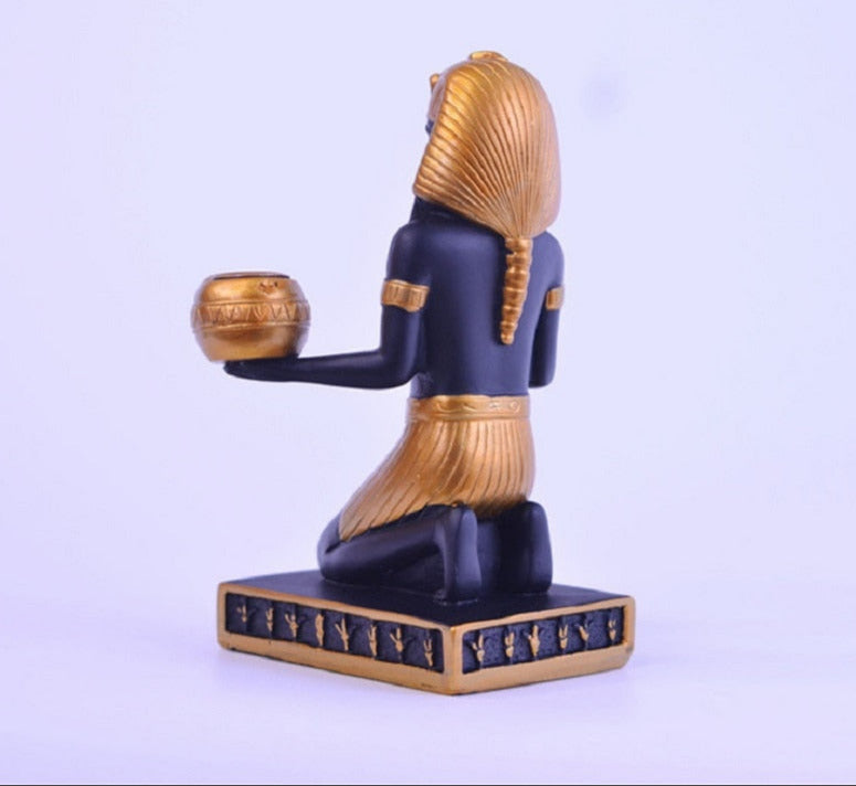 Statue égyptienne double bougie