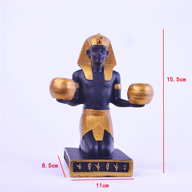 Statue égyptienne double bougie
