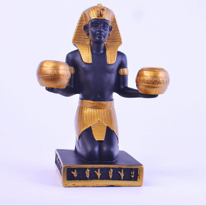 Statue égyptienne double bougie