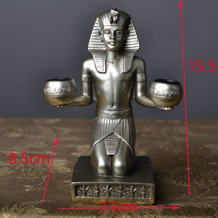 Statue égyptienne double bougie