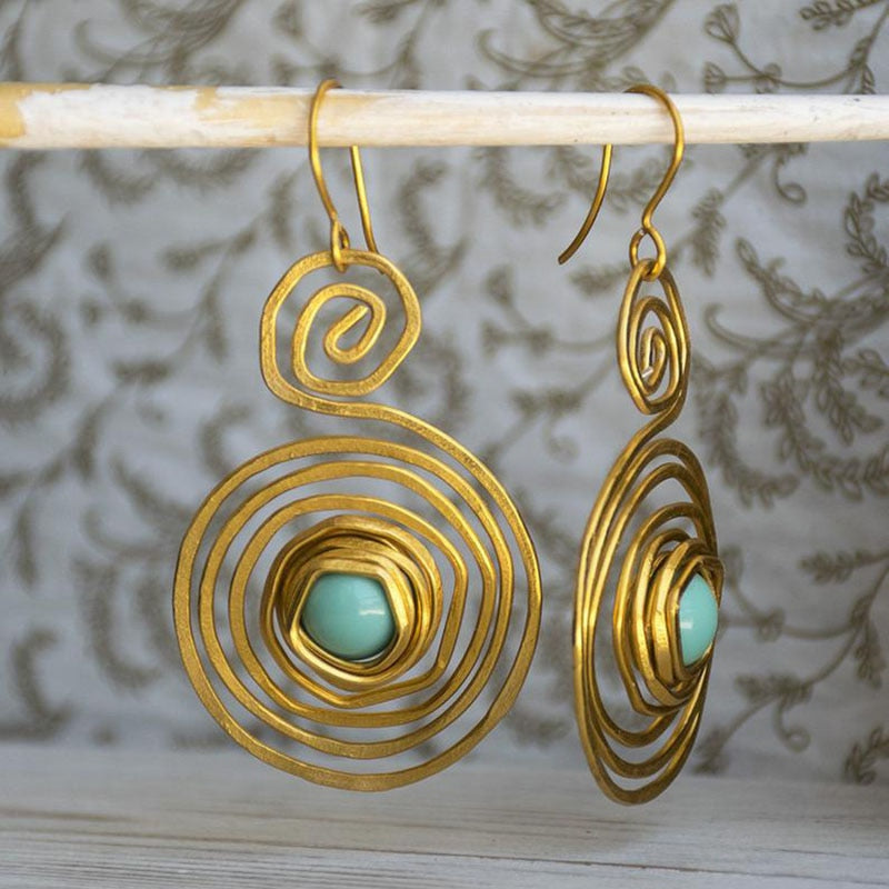 Pendientes Isis espiral azul-verde